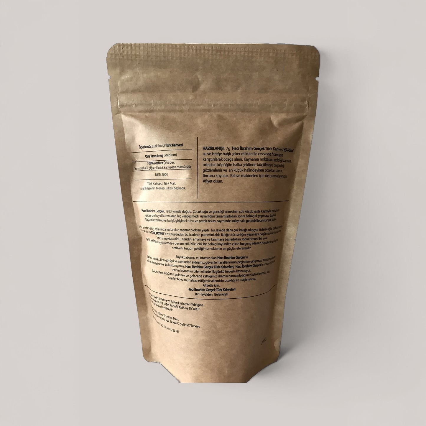 Hacı İbrahim Gerçek Türk Kahvesi 500 G