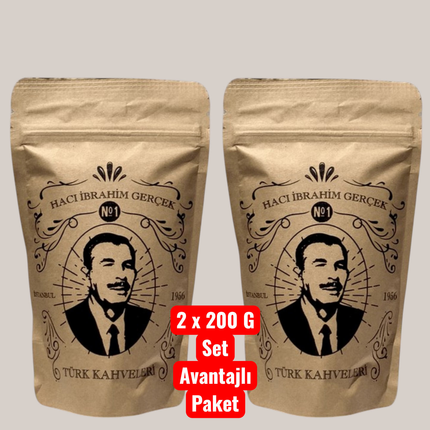 Hacı İbrahim Gerçek Türk Kahvesi 2 x 200 G Set