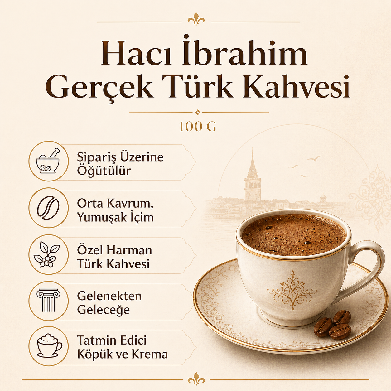 Hacı İbrahim Gerçek Türk Kahvesi 100 G